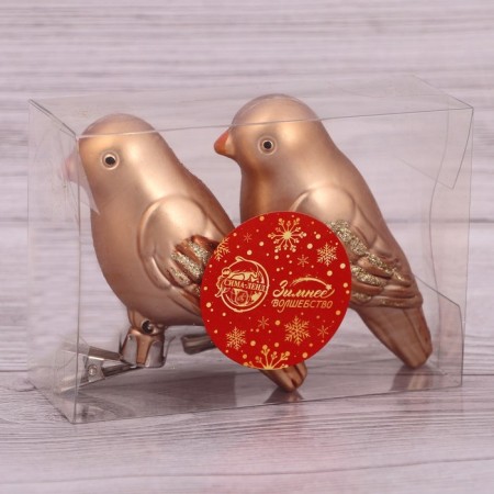 Christmas tree decoration "Vorozhushki" (set 2 pcs) 9x4 cm, brown-2