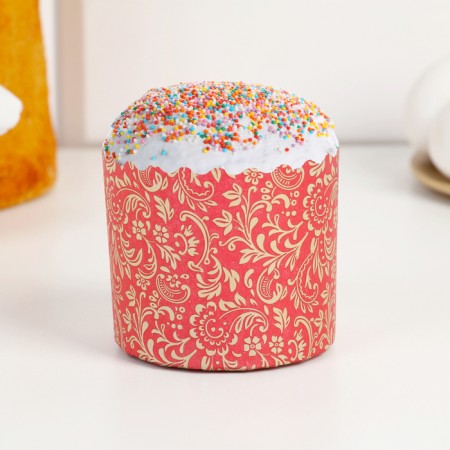Paper form for cupcake, muffins and cake "Flora Red" 70 x 60 mm