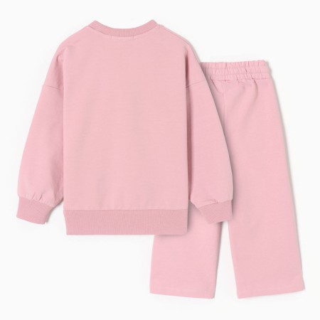 Set for girls (sweatshirt, trousers), dirty pink color, height 122 cm-6