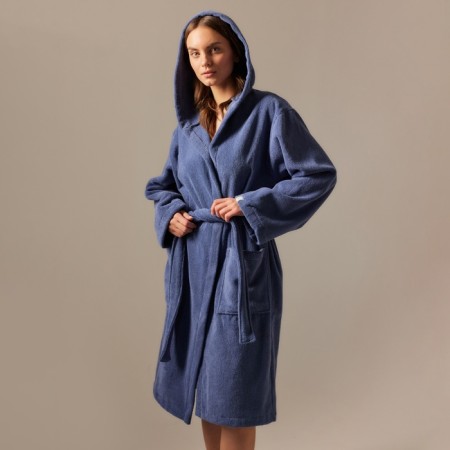 Халат махровый с капюшоном женский SL HOME: Basic "Ривьера", р-р M, 100% хл, 420 г/м2-1