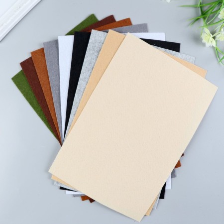 A set of felt (soft) 1 mm 20x30 cm 10 sheets. Dark assortment