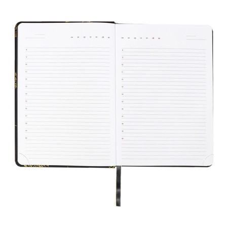 The diary is low, A5, 136 sheets, leatherette, Devente. Tropicana, solid cover, foil embossing, perforation, liesse, block 70%, black-8