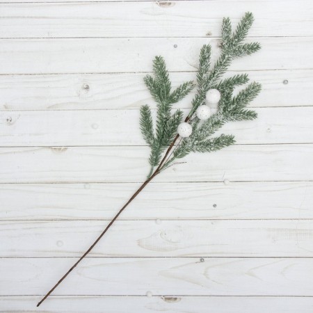 Decor "Winter Dreams" a twig with white balls, 50 cm-3