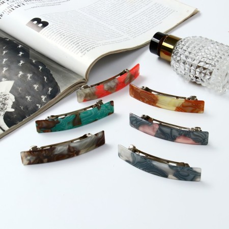 Halfish hair clip "Veta" Ornament, 8.5 cm, mix-1