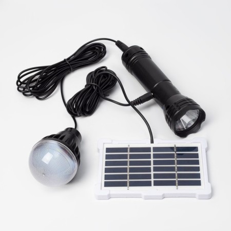 Manual battery 3 W, 1000 mAh, with a solar panel 1.2 W, 6 V and a light bulb-10