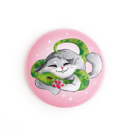 Pocket mirror "kitten", diam. 7 cm-2