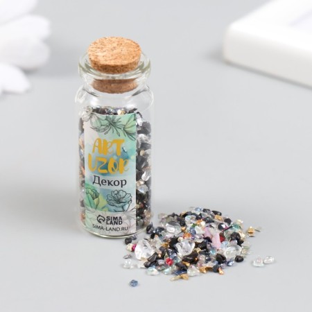 Decor for creativity in the jar "Natural stone with glass - classic" 20 grams 5x2.2x2.2 cm