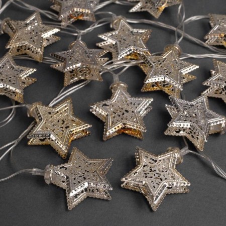 Garland “thread” 4 m with nozzles “stars”, IP20, transparent thread, 20 LED, white glow, 8 modes, 220 V-1