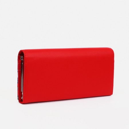 Women's wallet on magnets, red color-1