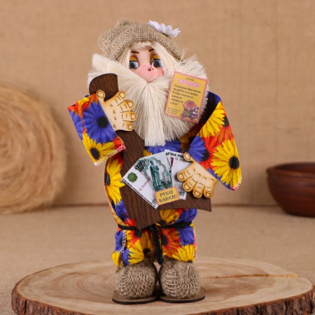 Amulet-domestova "Glory in a linen cap, with an ax and firewood", 30x18x10 cm, mix