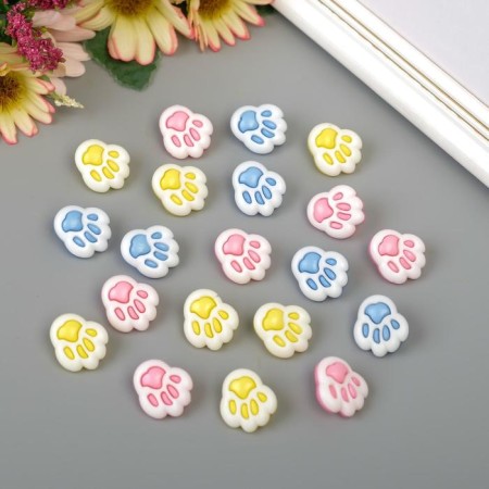 Buttons plastic for creativity "Paw" set 20 pcs mix 1.5x2 cm