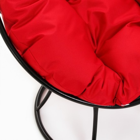 Armchair "Donut" with a red pillow, a black stand, 55 x 40 x 61 cm-2