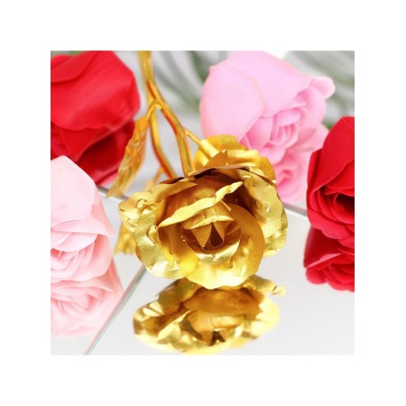 Soap roses of colored shades and a gold rose, set-13