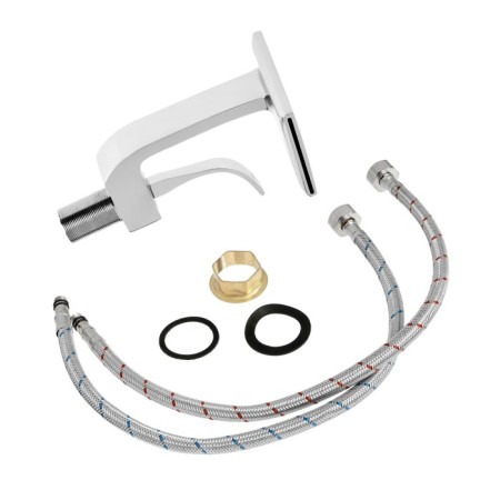 Mixer for the sink ZEIN Z3813, designer, single -leaf, flat spout, chromium-11