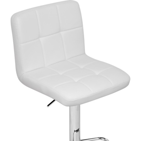 Barpered chair PASKAL Metal/Eco -leather, chrome/white 43x53x89 cm-4