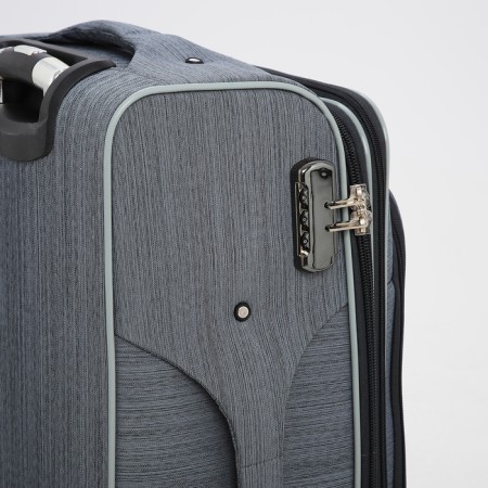 Small suitcase 24 "On the zipper, code castle, with extension, the color is gray-4