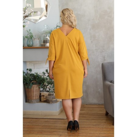Female dress, size 50, mustard color-11