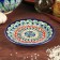 Plate of the Rishtan ceramics "Flowers", blue, flat, 15 cm