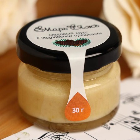 Honey mousse "Mary & Yazh", with cedar nuts, 30 g-1