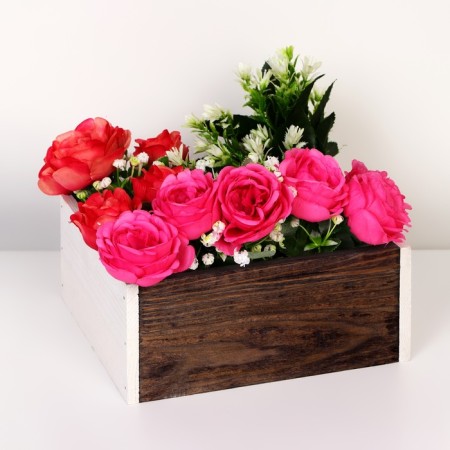 Kashpo floristic gray and white stain, 18 x 22 x 9 cm-1