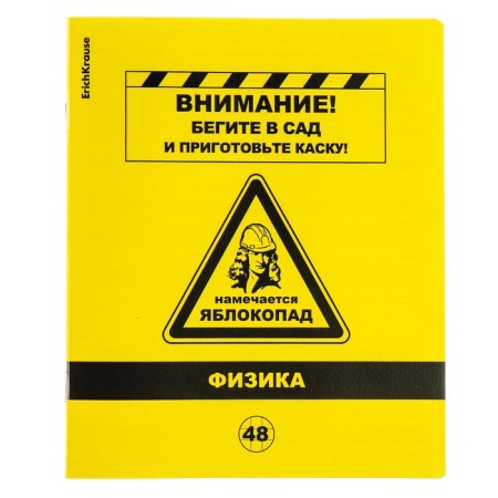 Subject notebook, 48 sheets, cage, physics, erichkrause "BE Informed", plastic cover silk-screen cover, Belly Beliac block 100%, info block-1