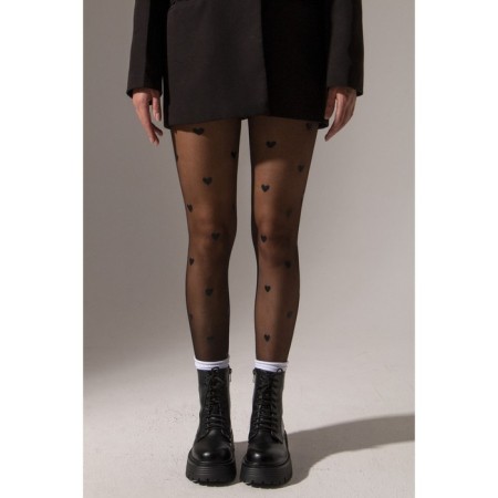 Pantyhose "hearts", black color, size S-4