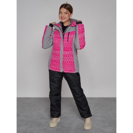 Ski jacket female winter, size 42, pink color-3