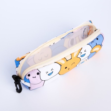 School backpack of textiles on a zipper, 3 pockets, pencil case, blue/multi -colored color-9