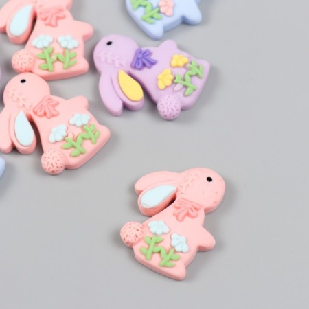 Decor for creativity Plastic "Bunny with a bow in colors" MIX 2.9x2.4 cm-1