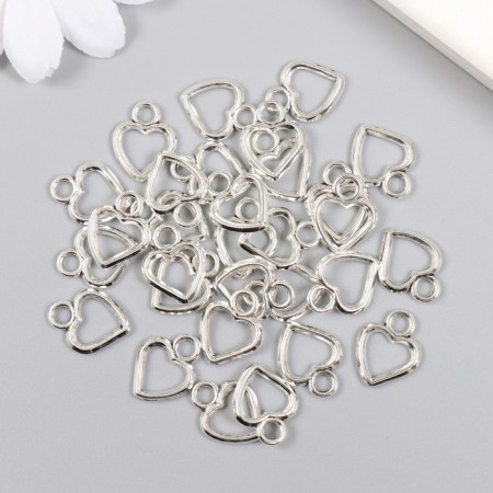 Decor for creativity Metal "heart" silver 1.1x1.4 cm-2