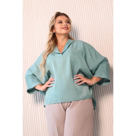 Female blouse, size 50, green color-4