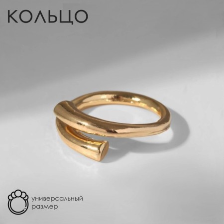 The ring "minimal" two lines, the color of gold, dimensionless