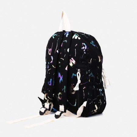 Young backpack from textiles on lightning, 3 pockets, black color-3