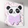 Magnet with a block "Panda with a bow" 12.5x15.7 cm