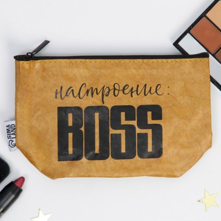 Craft cosmetic bag "mood: boss", size 11x17 cm-1