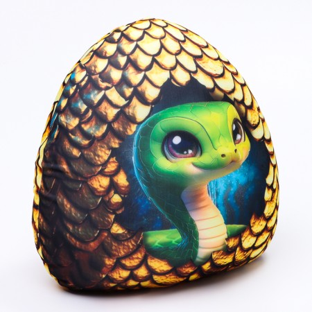 Anti-stress pillow-toy "snake egg", snake, golden-3