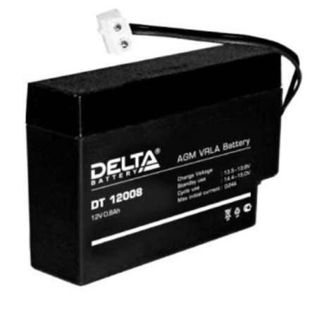 Battery Delta DT12008, 12 V, 0.8 A/h