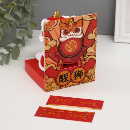 Plastic Plastic "Chinese Leo" red-white 8.5x7.3x8.5 cm-7