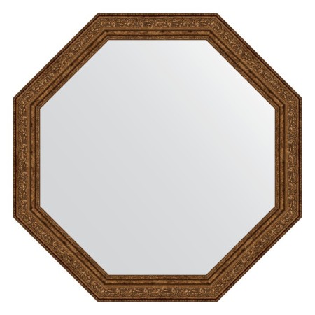 Mirror in the baguette frame, vignette aged bronze 56 mm, 60.4x60.4 cm