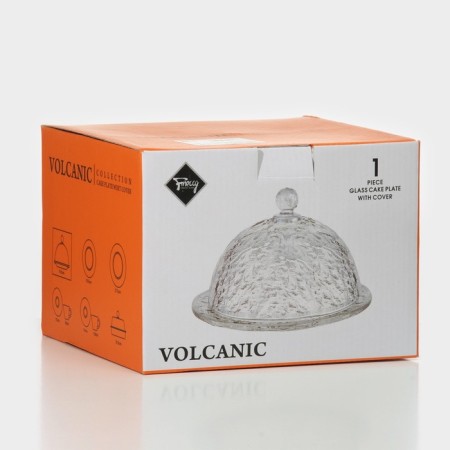 Glass dish for serving with a lid "Volcano", 19.3 × 13.5 cm, the color is transparent-3