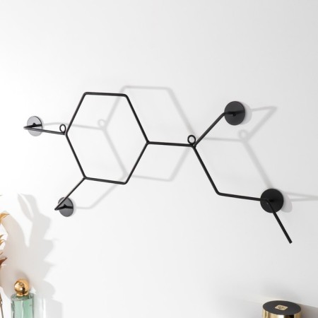 Decorative metal hooks "Molecules" black 23x57.5 cm-3