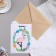 A postcard with a wooden element "Dream!" Handmade, Flamingo, 14.7x10.5 cm