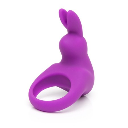 Erective ring with vibration Happy Rabbit, purple