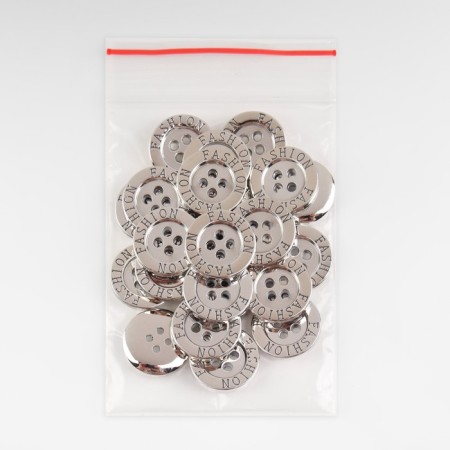 Button, 4 punctures, d = 18 mm, silver color-3