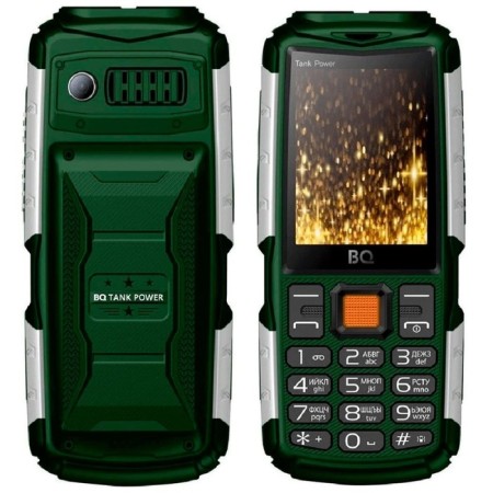 Cell phone BQ M-2430 Tank Power, 2.4 ", 2 SIM, 4000 Mam, silver/green