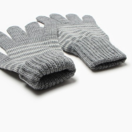 Female gloves, dark gray color, size 18-2