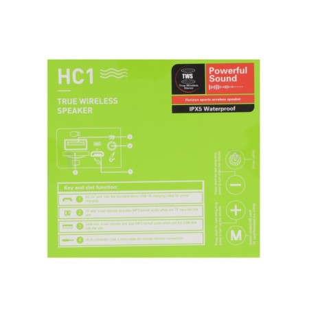 Portable column Hoco HC1, 5 W, 1200 mAh, BT5.0, Microsd, USB, AUX, FM radio, red-6