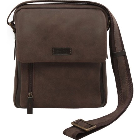 Male bag, lightning department, 1 external pocket, adjustable belt, cognac color