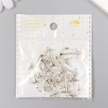 Decor for creativity Metal "Anchor" silver 2.3x1.5 cm-4