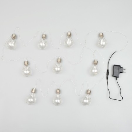 Garland “thread” 3 m with nozzles “light bulbs”, IP20, silver thread, 100 LED, glow of multi, 3.5 V-5